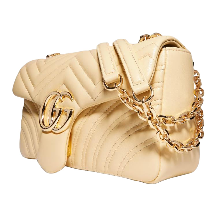 (WMNS) Gucci GG Marmont Medium Shoulder Bag 'Light Yellow' 837267-AAGUE-9305