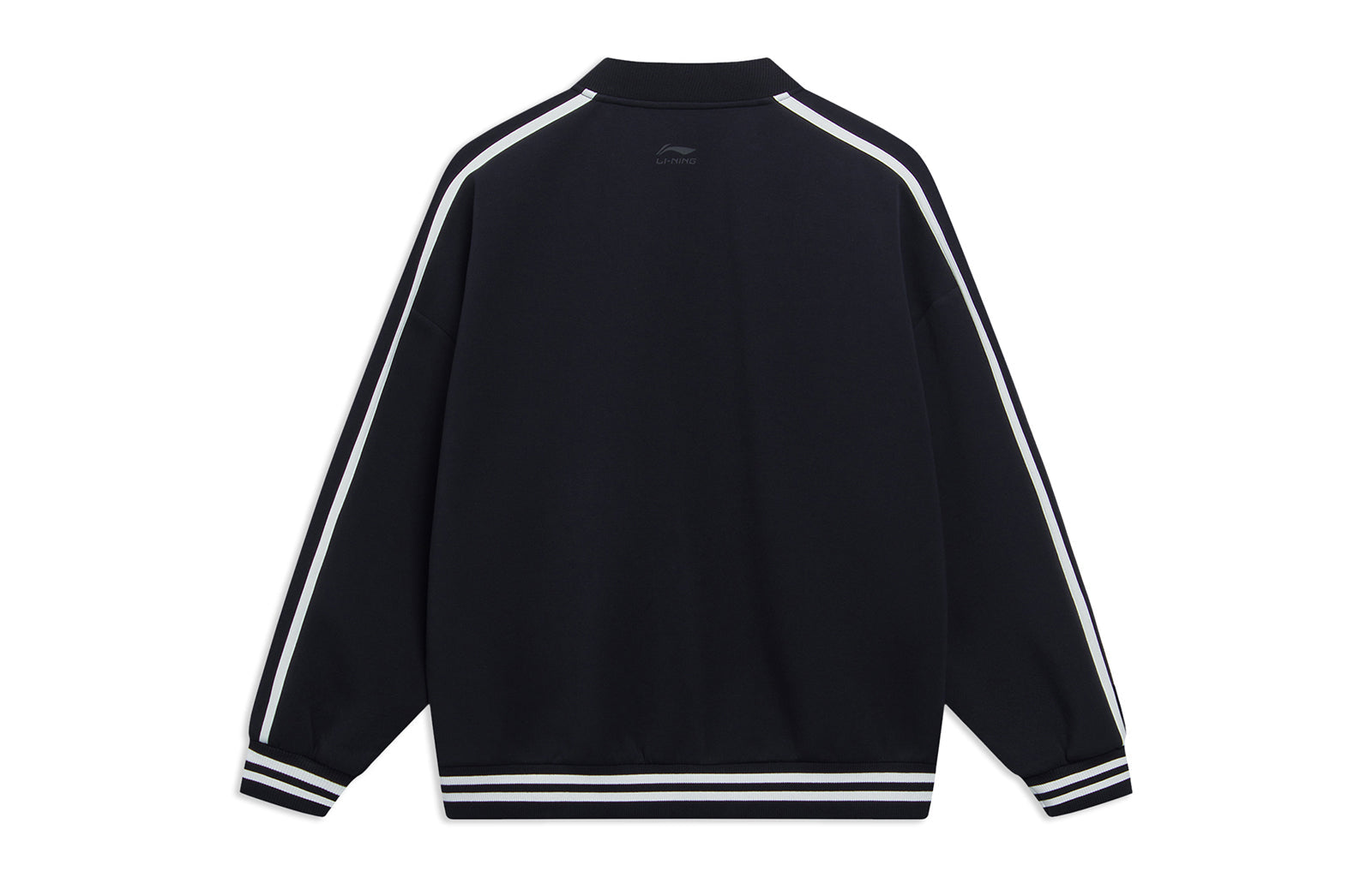 Li-Ning Striped Graphic Baseball Jacket 'Black White' AWDT545-2