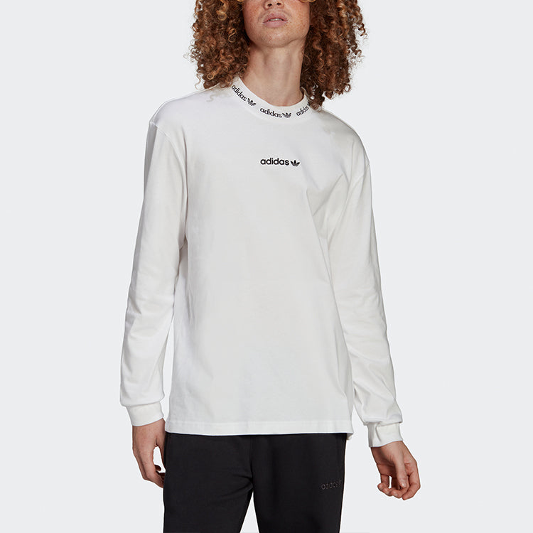 adidas originals Solid Color Collar Long Sleeves White HM2661