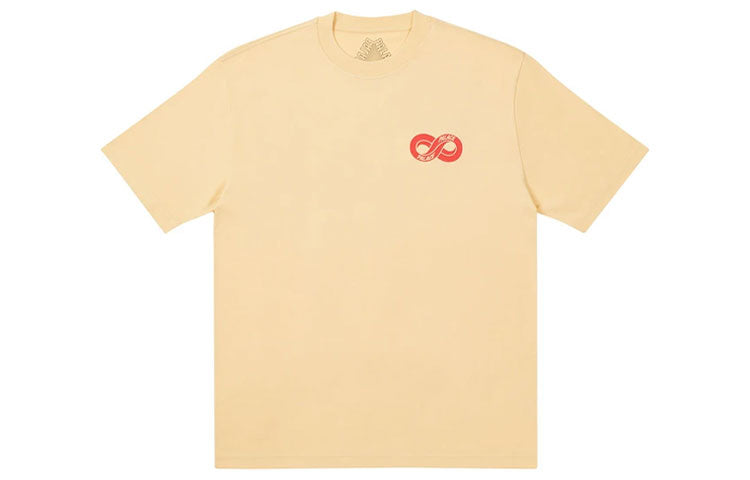 PALACE x INFINITY Crossover Chest Logo Loose Round Neck Short Sleeve Yellow T-Shirt P20TS043