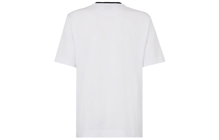 Men's FENDI Series Flowers Printing Round Neck Short Sleeve White FY0936ACNKF0QA0