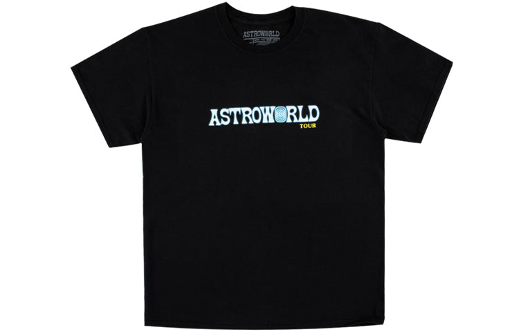 Travis Scott Unisex Cactus Jack Astroworld Printing Round-neck Tee Black TC-47