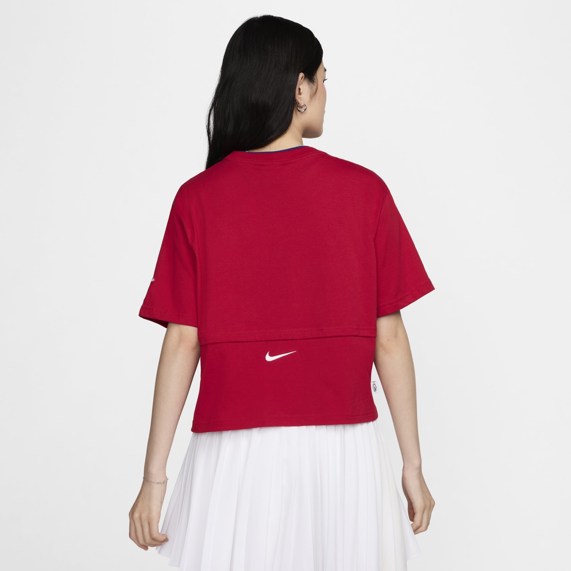(WMNS) Nike Sportswear Logo T-shirt Asia Sizing 'Gym Red' HF6291-687