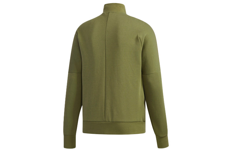 adidas WJ TT SWT Series Athleisure Casual Sports Stand Collar Knit Jacket Basic Green DM5190