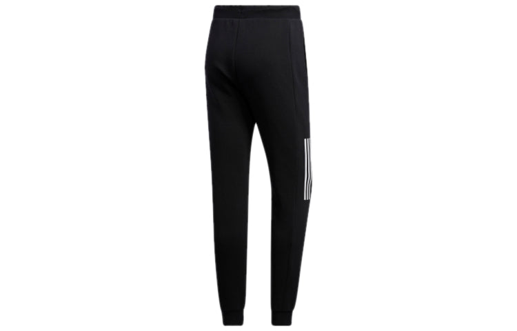 adidas neo x Yellow Crossover Stripe Casual Sports Pants Black GL7221
