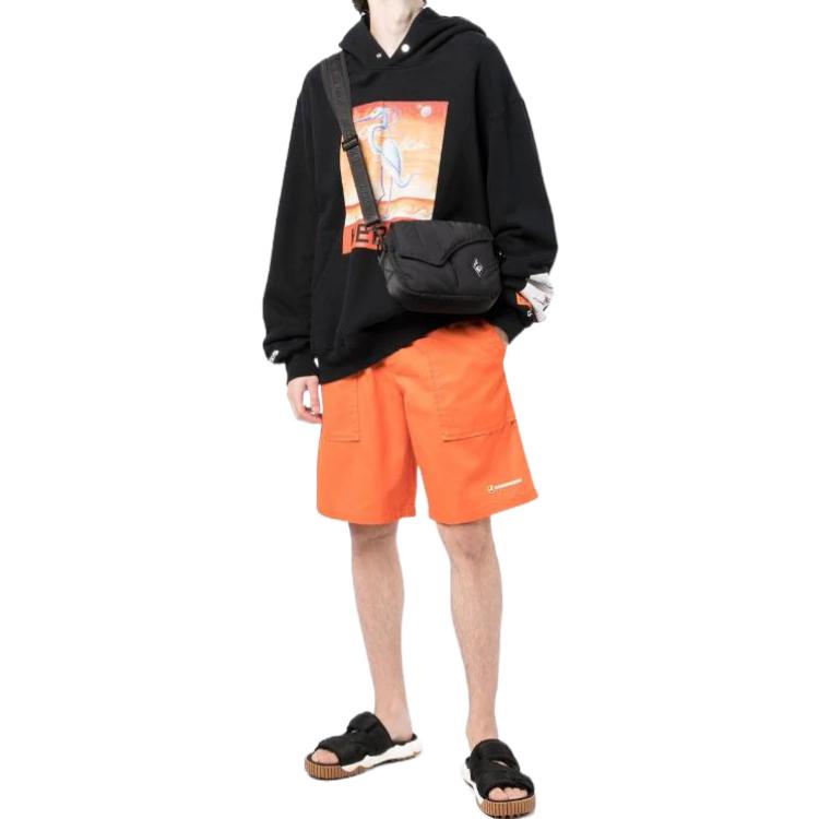 HERON PRESTON Recycled Cotton Track Shorts 'Orange' HMCL002S22FAB0012201