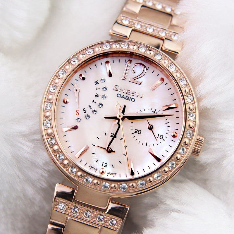 CASIO SHEENSeries es Rose-Golden Rose Gold Analog SHE-3043PG-9A