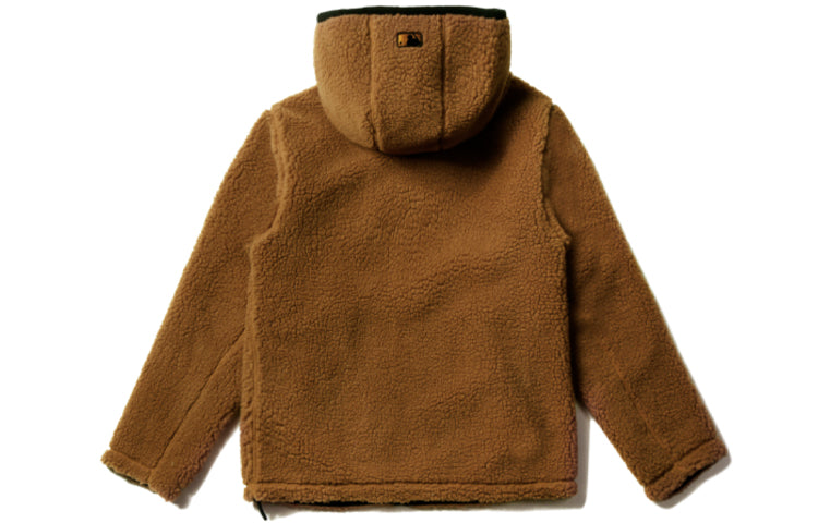 MLB Boston Red Sox lamb's wool Hooded Jacket Unisex Brown 31JPF2061-43A