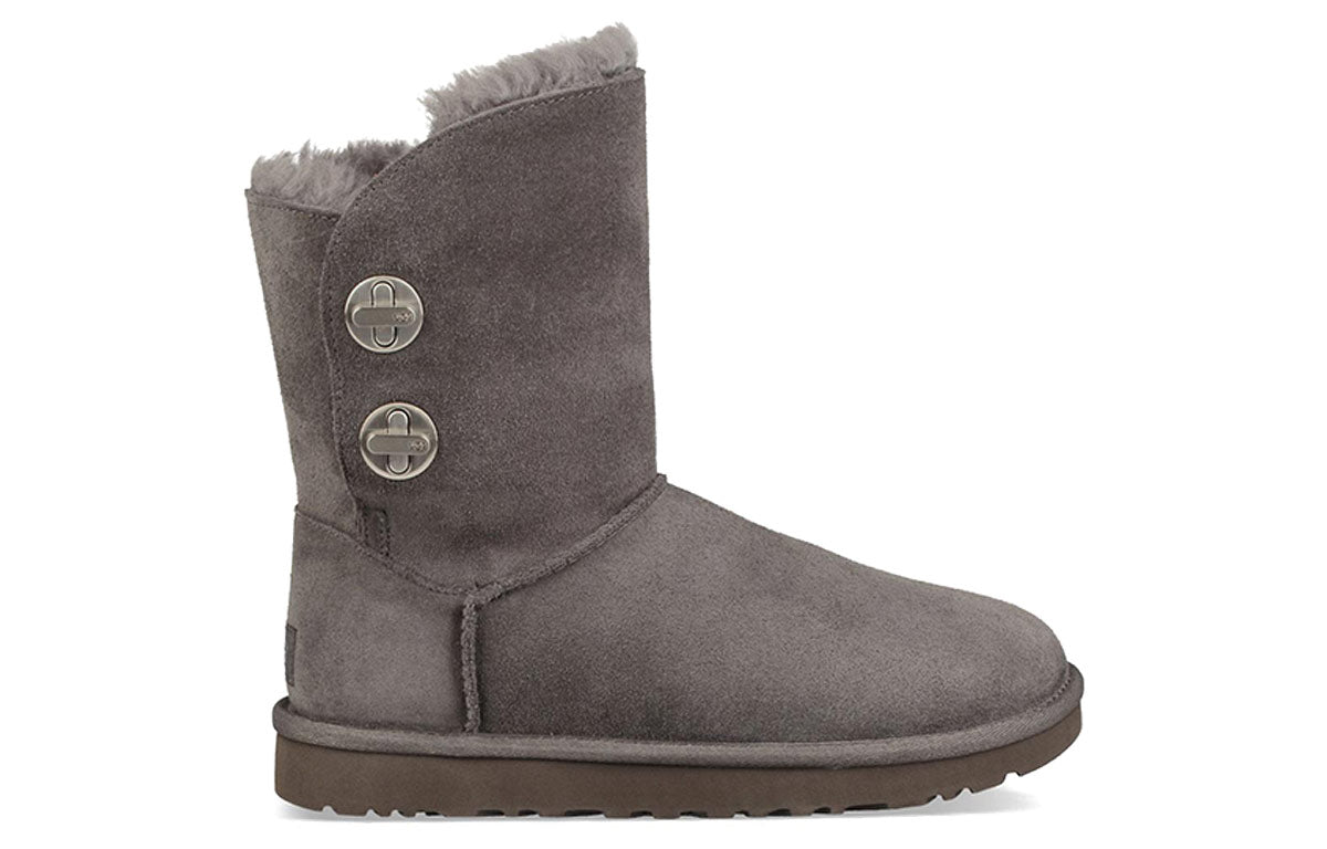 (WMNS) UGG Short Turnlock Snow Boots Gray 1094933-CHRC