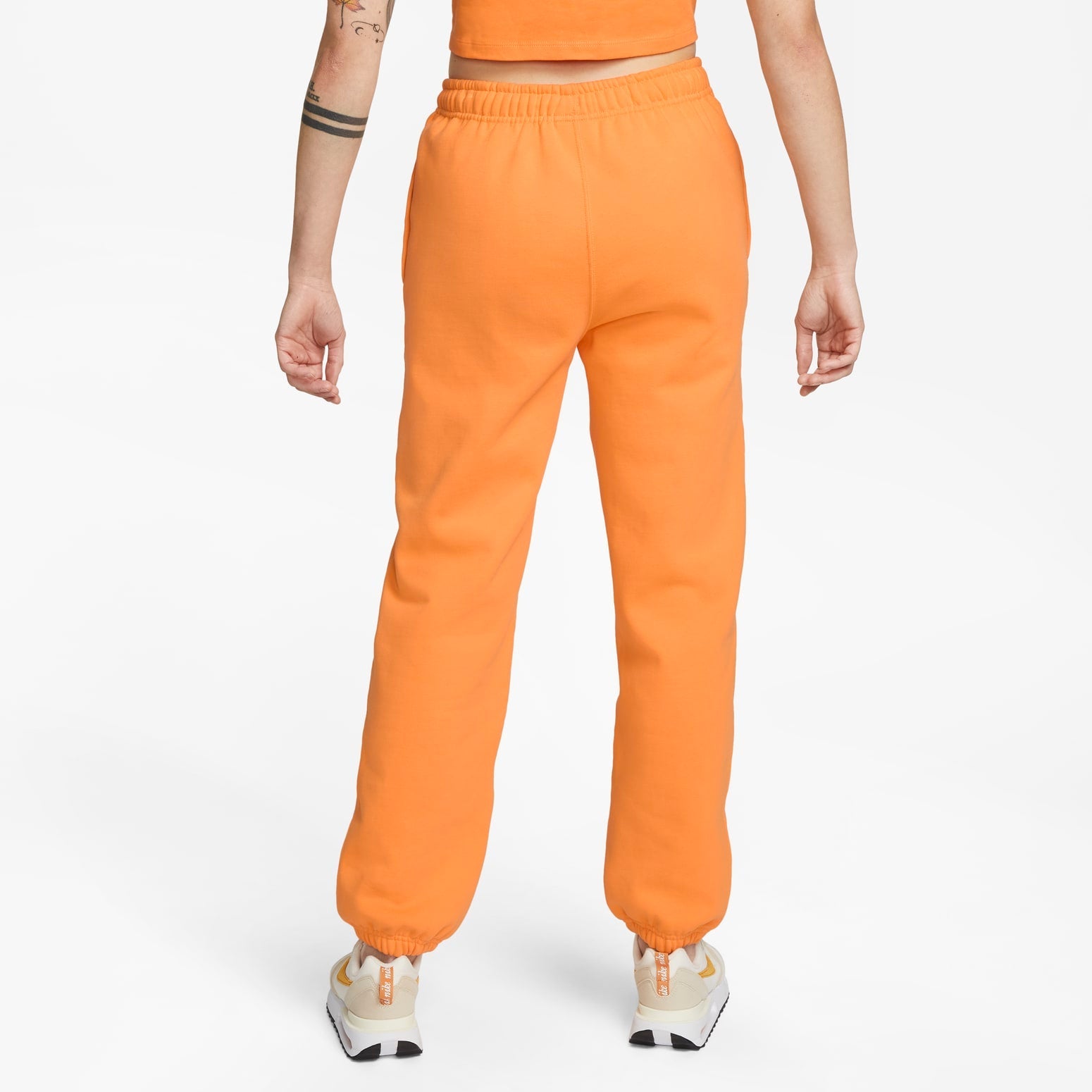 (WMNS) Nike Solo Swoosh Fleece Pants 'Vivid Orange White' CW5565-836