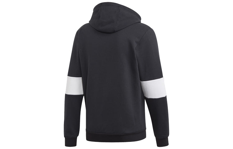 adidas Contrasting Colors Sleeve Training hooded Zipper Cardigan Black FJ6278