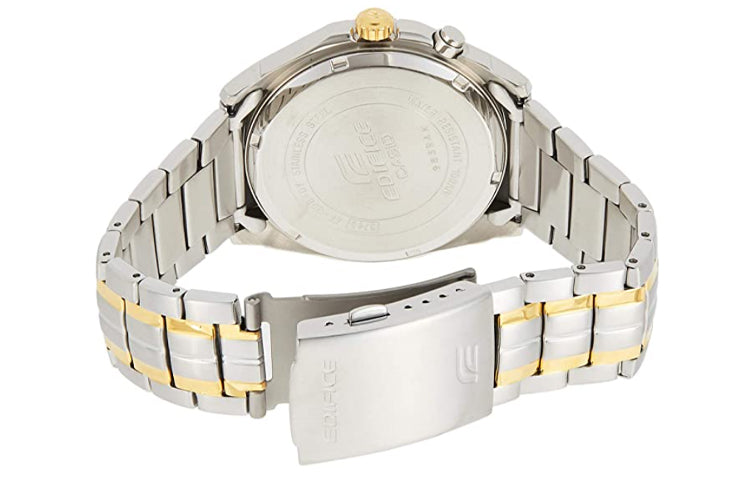 Men's CASIO EDIFICE Series Minimalistic Stainless Steel Strap waterproof Watch Business Mens Gold Analog EF-328SG-1A