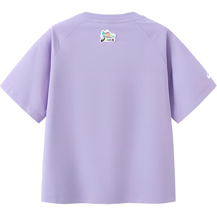 (GS) ASICS Logo Print T-shirt 'Purple' 332241173077-508