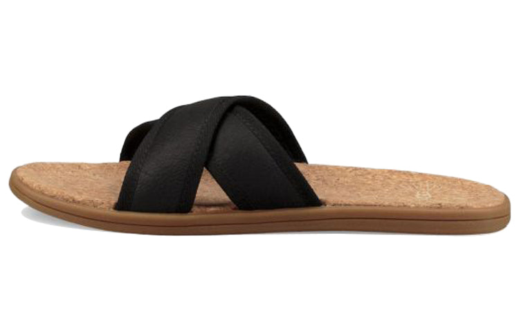 UGG Seaside Slide Cowhide Black Slippers 1092172-BLK