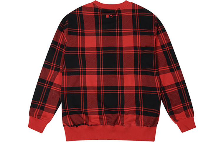 MLB Boston Red Sox Plaid Long Sleeves Round Neck Unisex 31MTE3041-43R