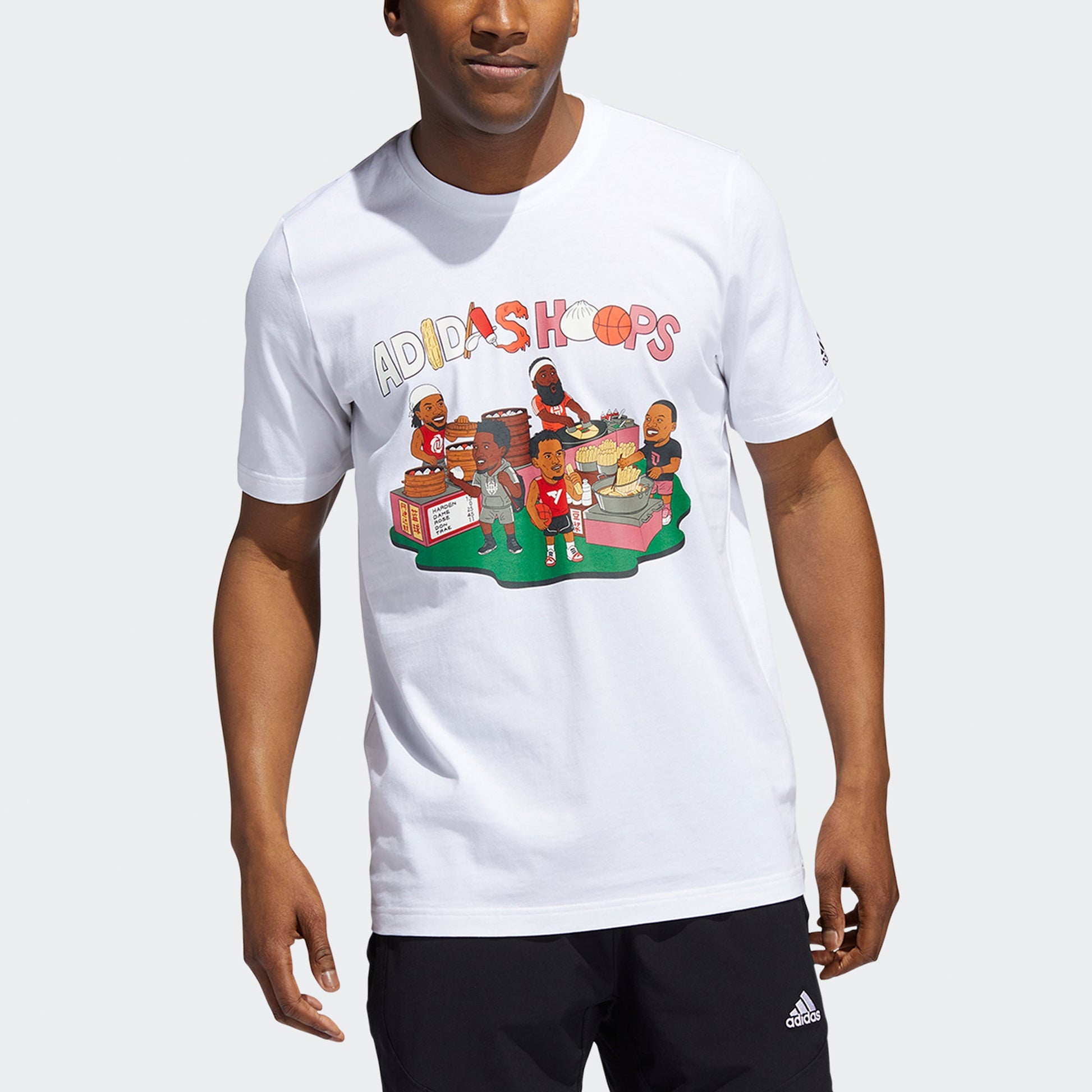adidas CHINA S1 Tee Basketball Cartoon Printing Casual Sports Short Sleeve White H43987