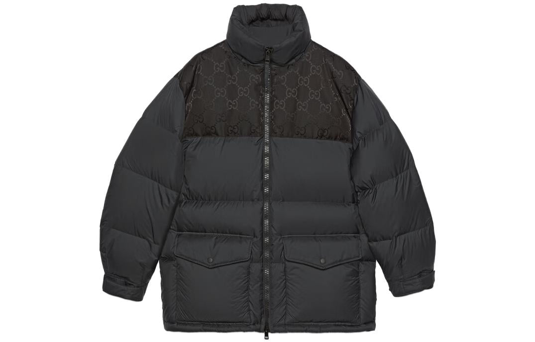 Gucci Nylon Down Jacket With GG Inserts 'Black' 762558-Z8BNG-1000