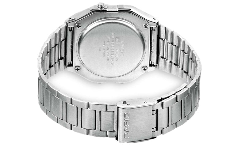 CASIO Stainless Steel Strap Mens Silver Digital A163WA-1QES