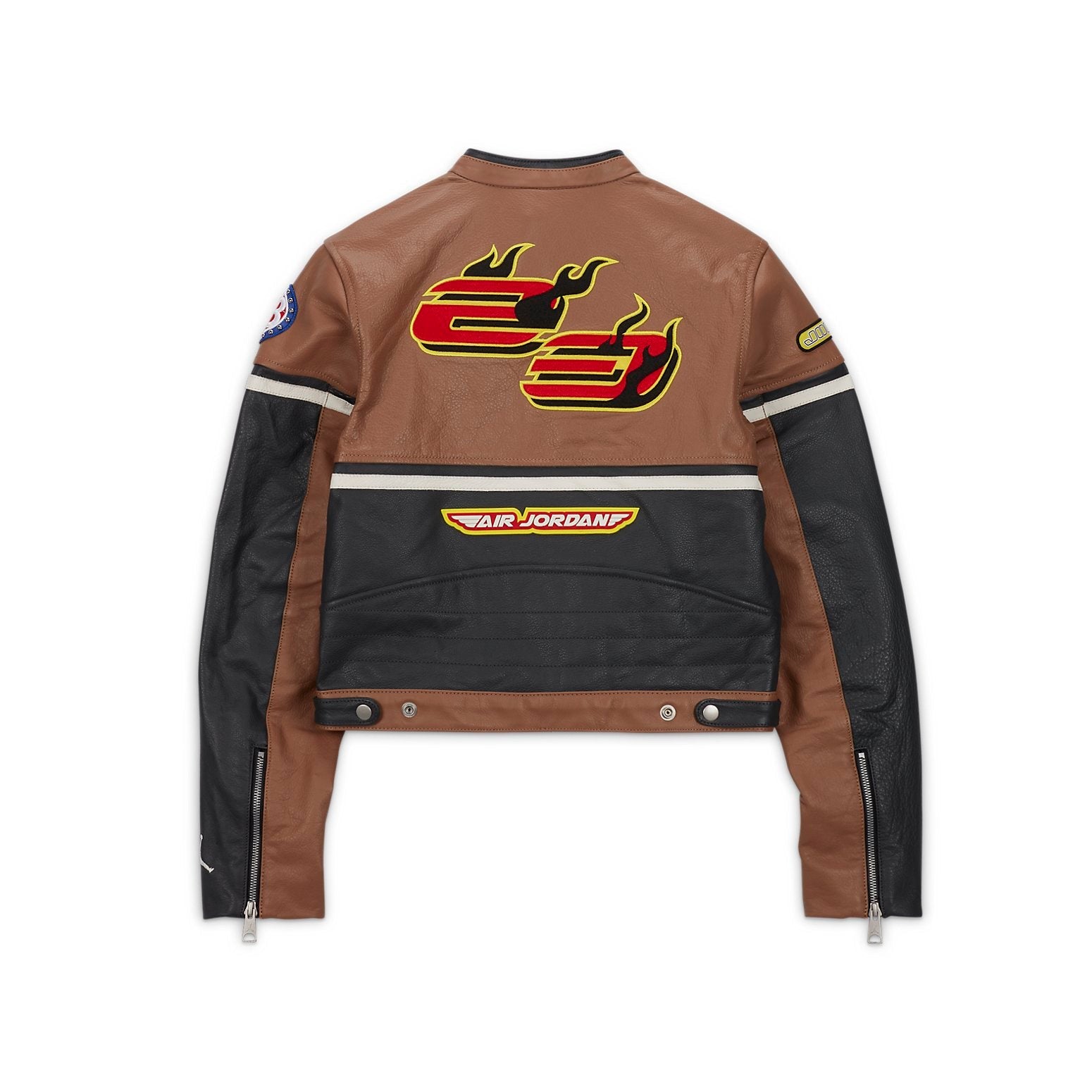 (WMNS) Air Jordan x Travis Scott Leather Moto Jacket 'Archaeo Brown' DX6168-256