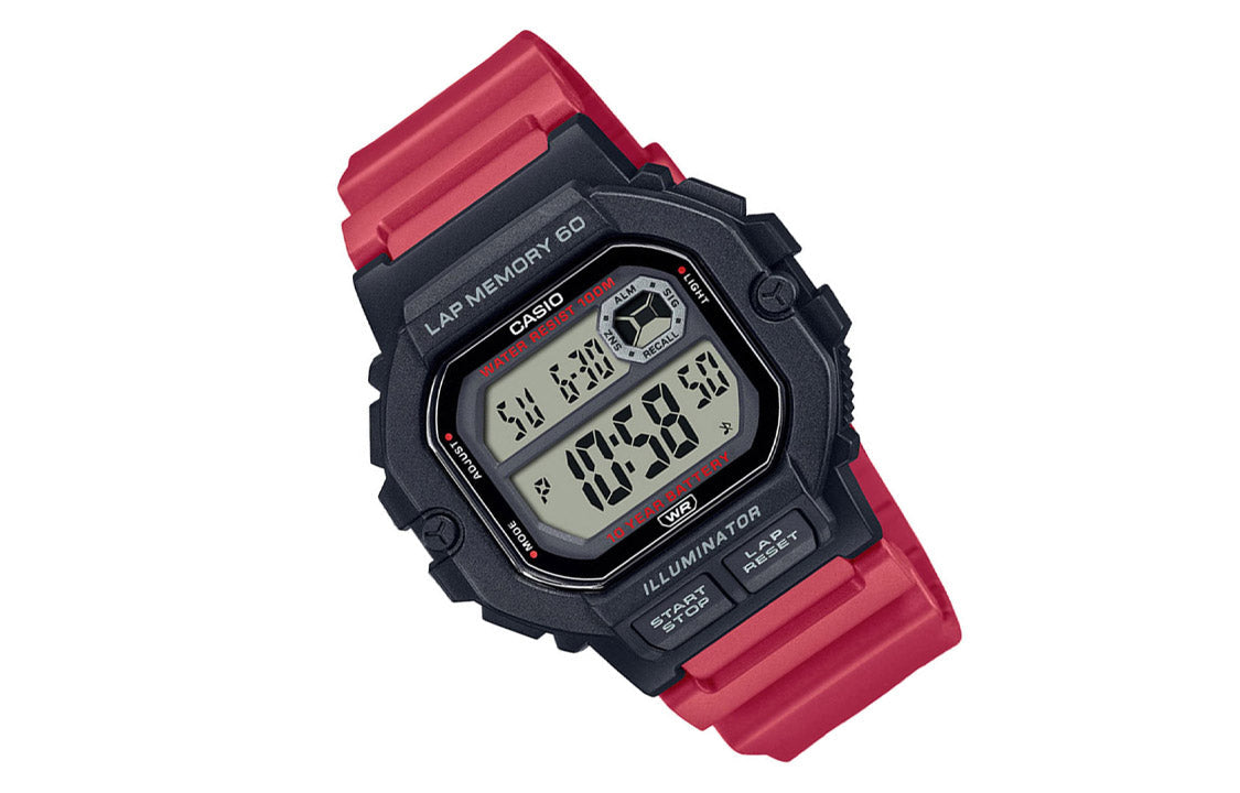 CASIO Fashion Stylish Quartz Watch Numeric Resin Strap Red/Black WS-1400H-4AVDF