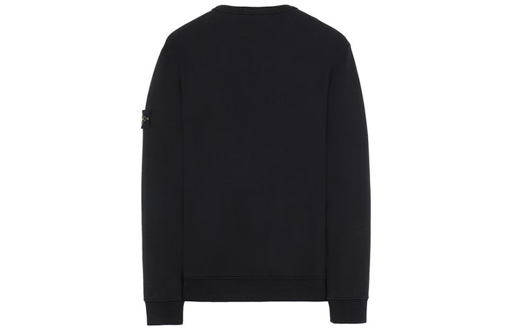 Men's STONE ISLAND Solid Color Round Neck Pullover Black 721561151-V0029
