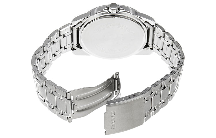 CASIO STANDARD Steel Band Men's White Stainless Steel Strap White Dial Mens White Analog MTP-1314D-7A