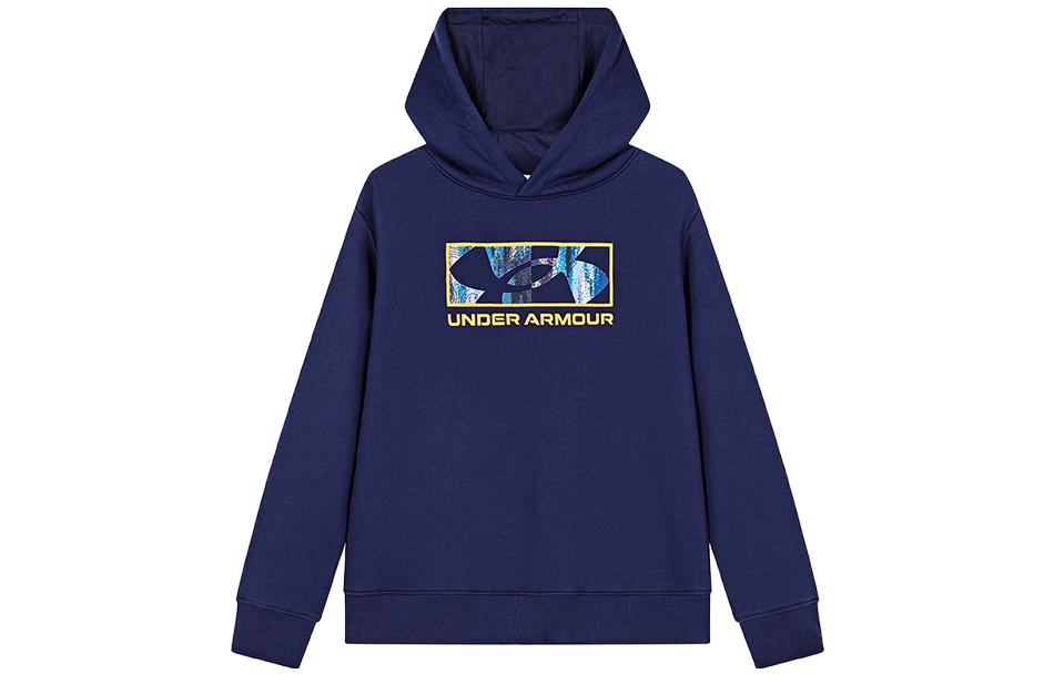 (GS) Under Armour Picture Printed Hoodie 'White' 234103140