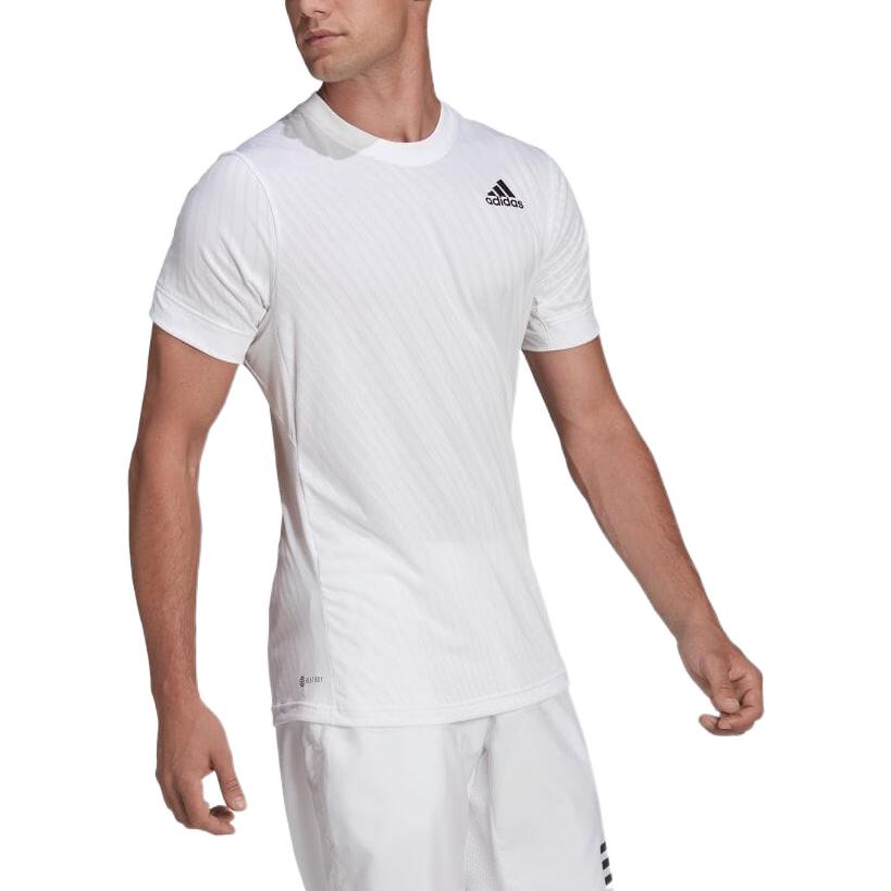adidas Solid Color Logo Printing Round Neck Short Sleeve White HB9144