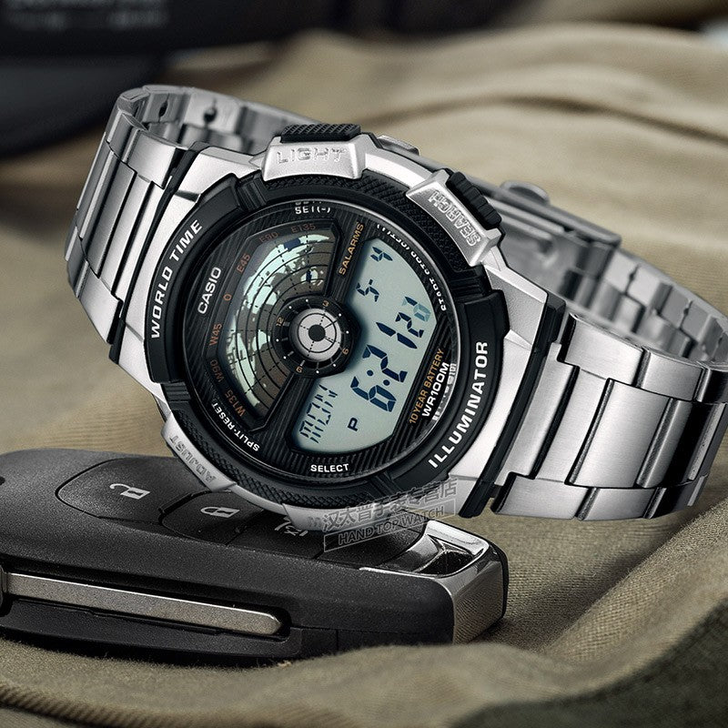 CASIO Waterproof Sports Mens Black Digital AE-1100WD-1A