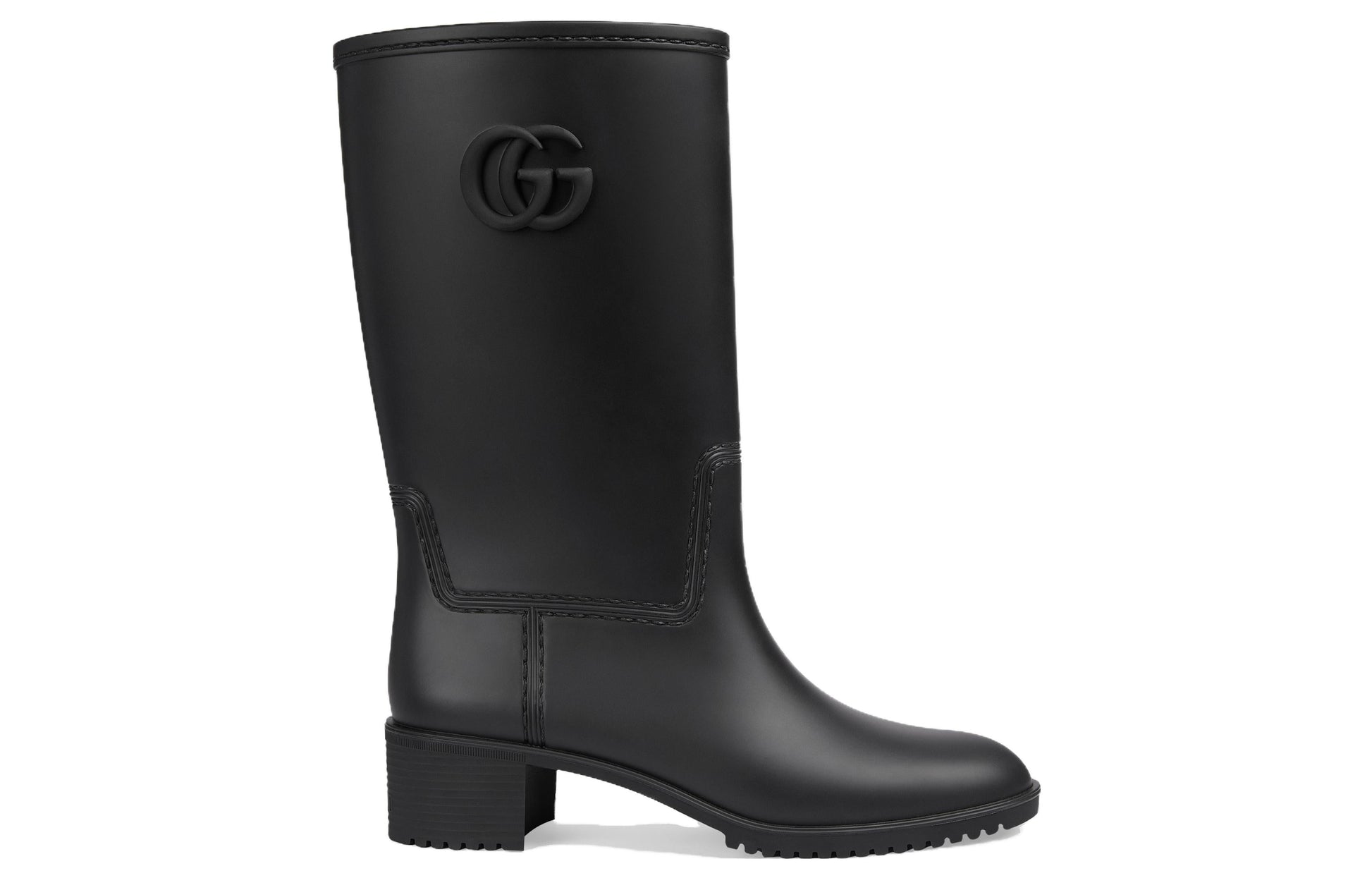 (WMNS) Gucci Double G Rain Boot 'Black Rubber' 762700-J8710-1000