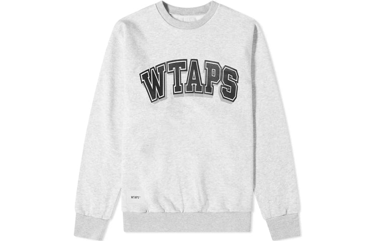 WTAPS Dawn. Design Crew Neck / Sweatshirt. Copo Letters Printed Pullover Sweatshirt Unisex Light Grey 201ATDT-CSM17