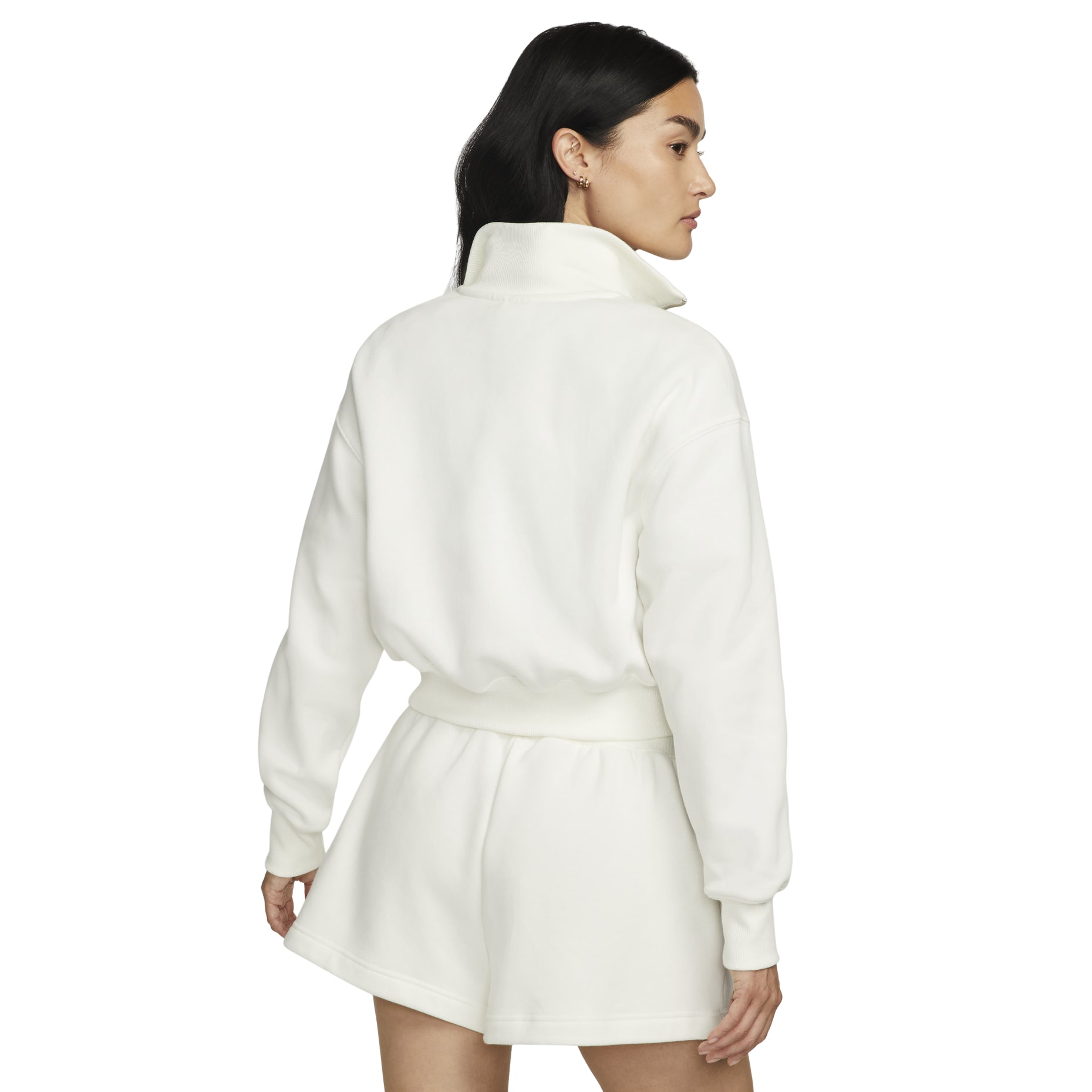 (WMNS) Nike Sportswear Phoenix Fleece 1/2-Zip Cropped Sweatshirt 'White' DQ5768-133