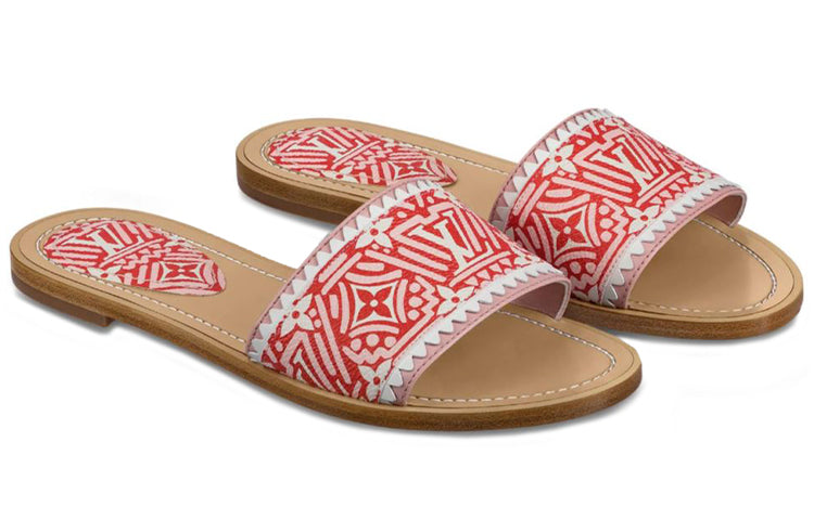 (WMNS) LOUIS VUITTON Crafty Lock It Slides 'White Red Pink' 1A85CD