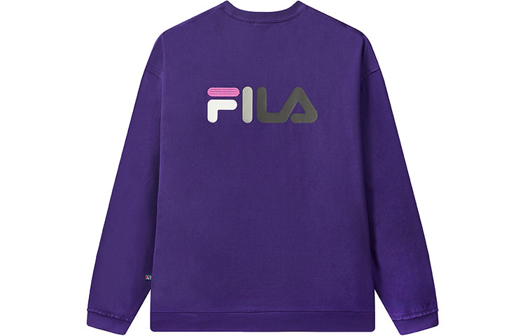 FILA Minimalistic Casual Knit Tops Couple Style Purple F71U048205F-PU