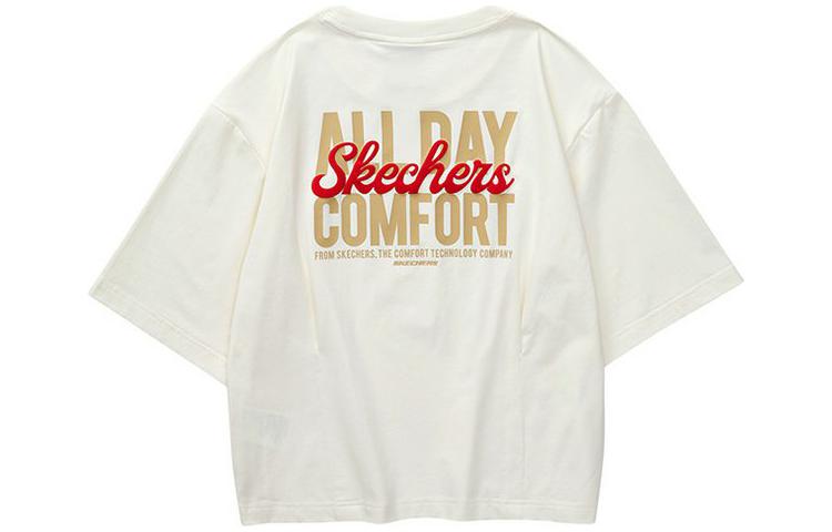 (WMNS) Skechers Casual Graphic Tee 'White Red' L323W013-00NA