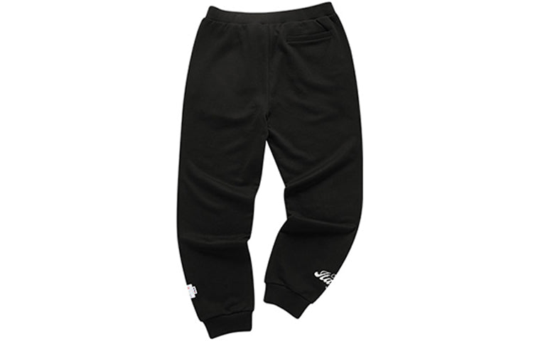 FILA FUSION Casual Sports Printing Bundle Feet Knit Sports Long Pants Black T11M112608F-BK