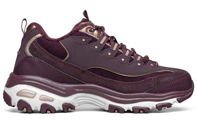 (WMNS) Skechers D'lites Running Shoes Red 66666078-BURG