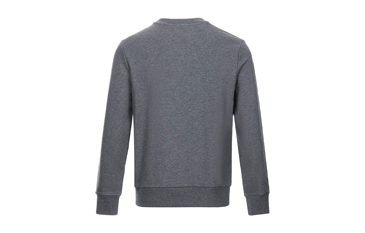 Moncler Large Logo Embroidered Cotton Crewneck Long Sleeve Sweatshirt For Men Grey F20918G7621080985-940