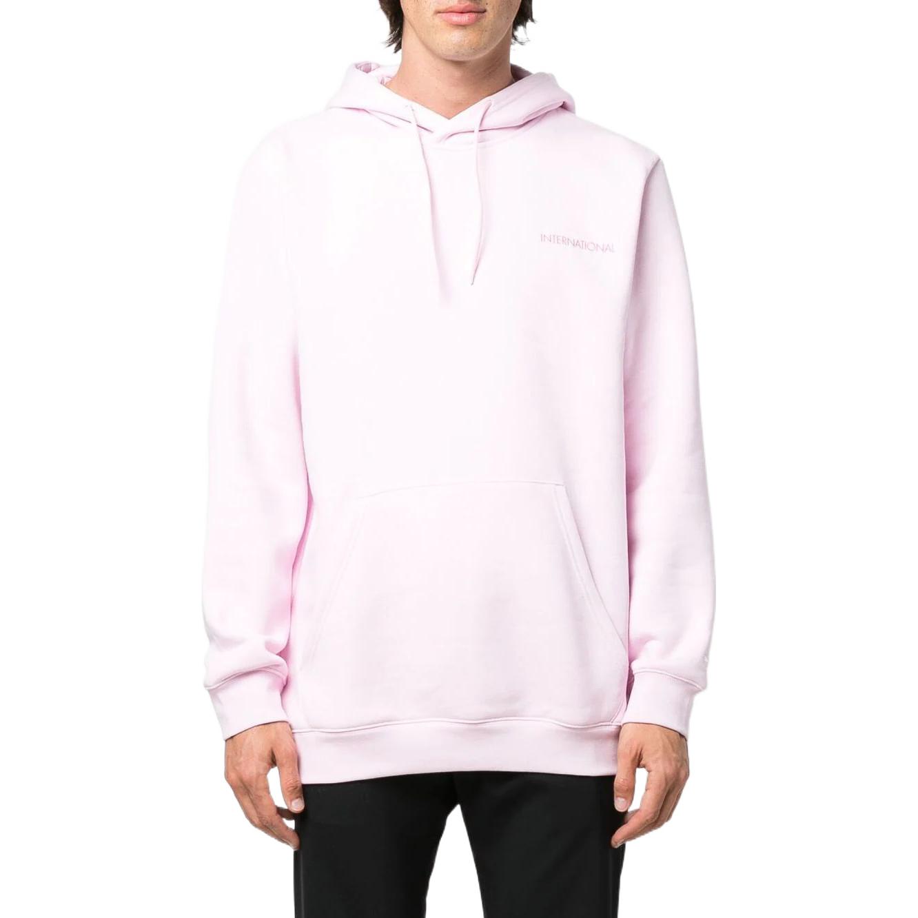 adidas Back Pattern Drawstring Hood Long Sleeves Hoodie Men's Light Pink HF5674