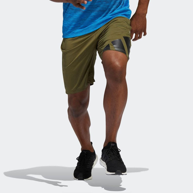 adidas Solid Color Breathable Straight Logo Shorts Green HE6795