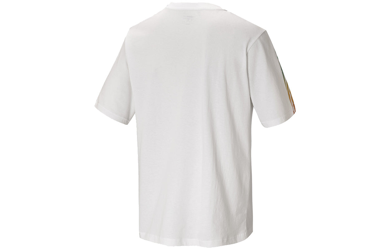 adidas neo U Pd Tee2 Gradient Stripe Alphabet Printing Knit Sports Short Sleeve White H65032