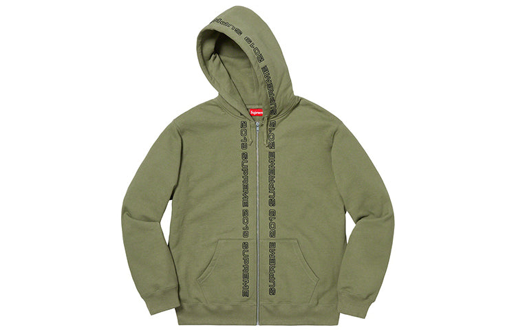 Supreme SS19 Topline Zip Up Sweatshirt logo SUP-SS19-10376