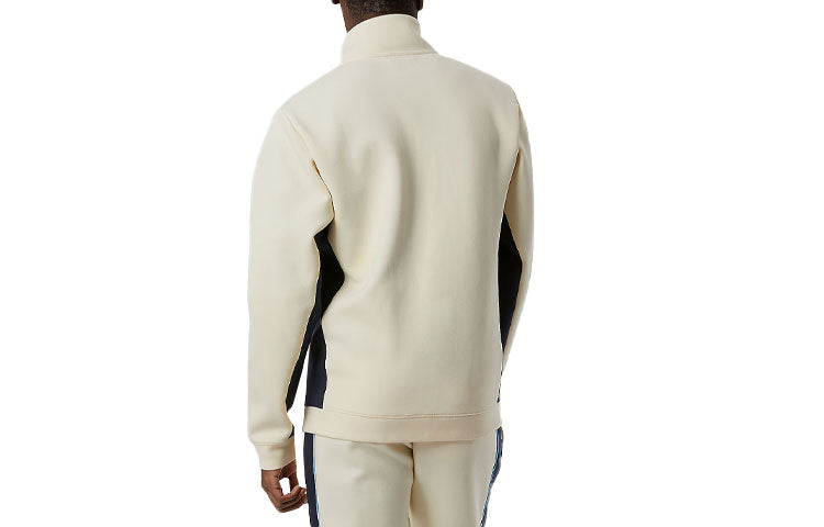New Balance Men's New Balance x Rich Paul Crossover Stand Collar Long Sleeves Solid Color logo Jacket Beige MJ13924-MCU
