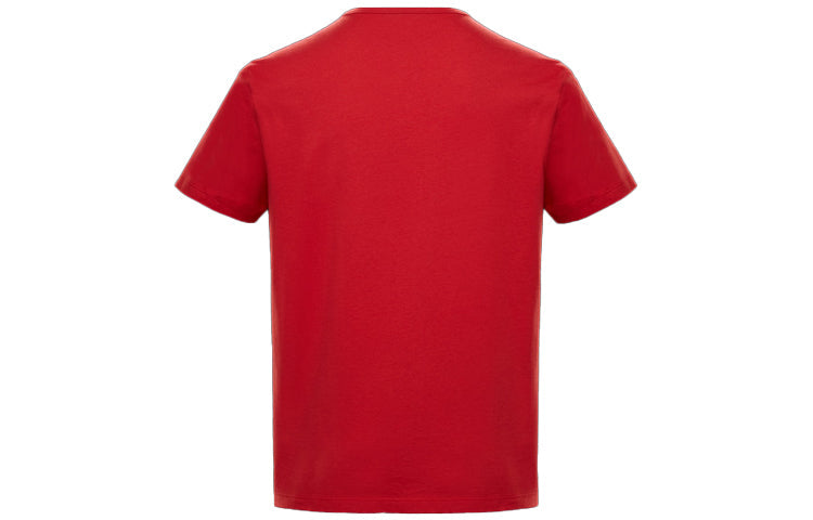 Men's Moncler Stripe Alphabet Logo Printing Short Sleeve Red 0918C739208390T455