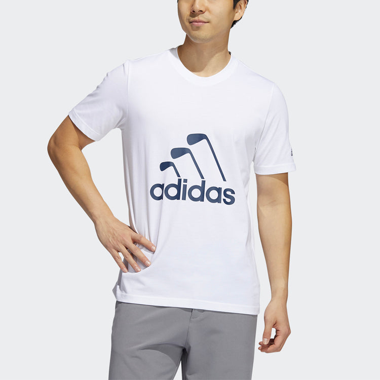 Men's adidas Golf Sports Printing Short Sleeve White T-Shirt GR3126