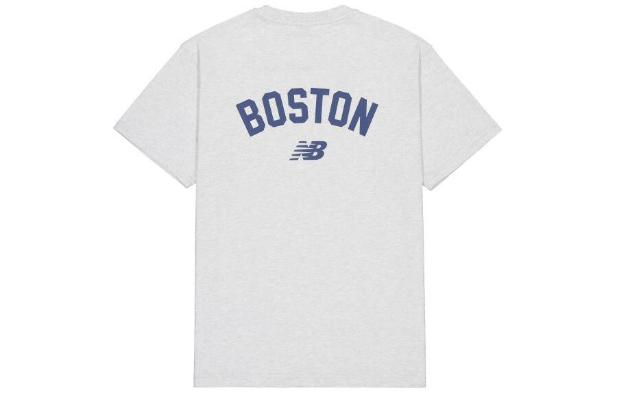 New Balance Back Print Boston Cotton T-Shirt Asia Sizing 'Light Grey' AMT42333-AHH