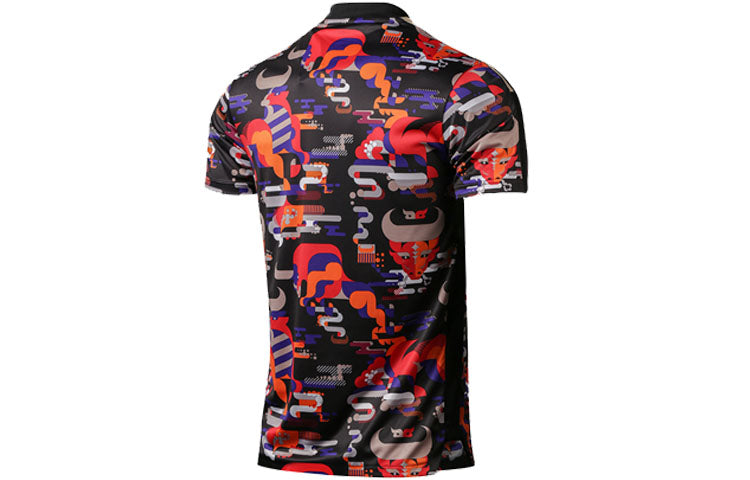 adidas Tiro Jsy Cny Printing Round Neck Soccer/Football Sports Short Sleeve Black GT9743