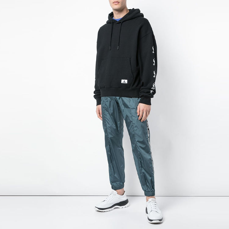 Off-White SS19 Printing Hooded Fleece Men Black OMBB037S190030201001
