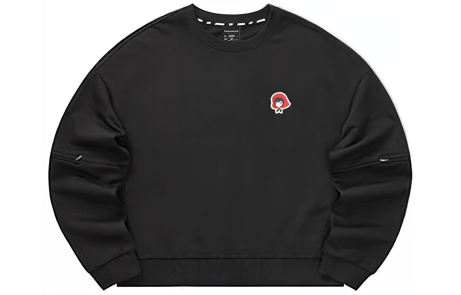 (WMNS) Skechers Casual Crew Sweater 'Black Red' L322W086-0018