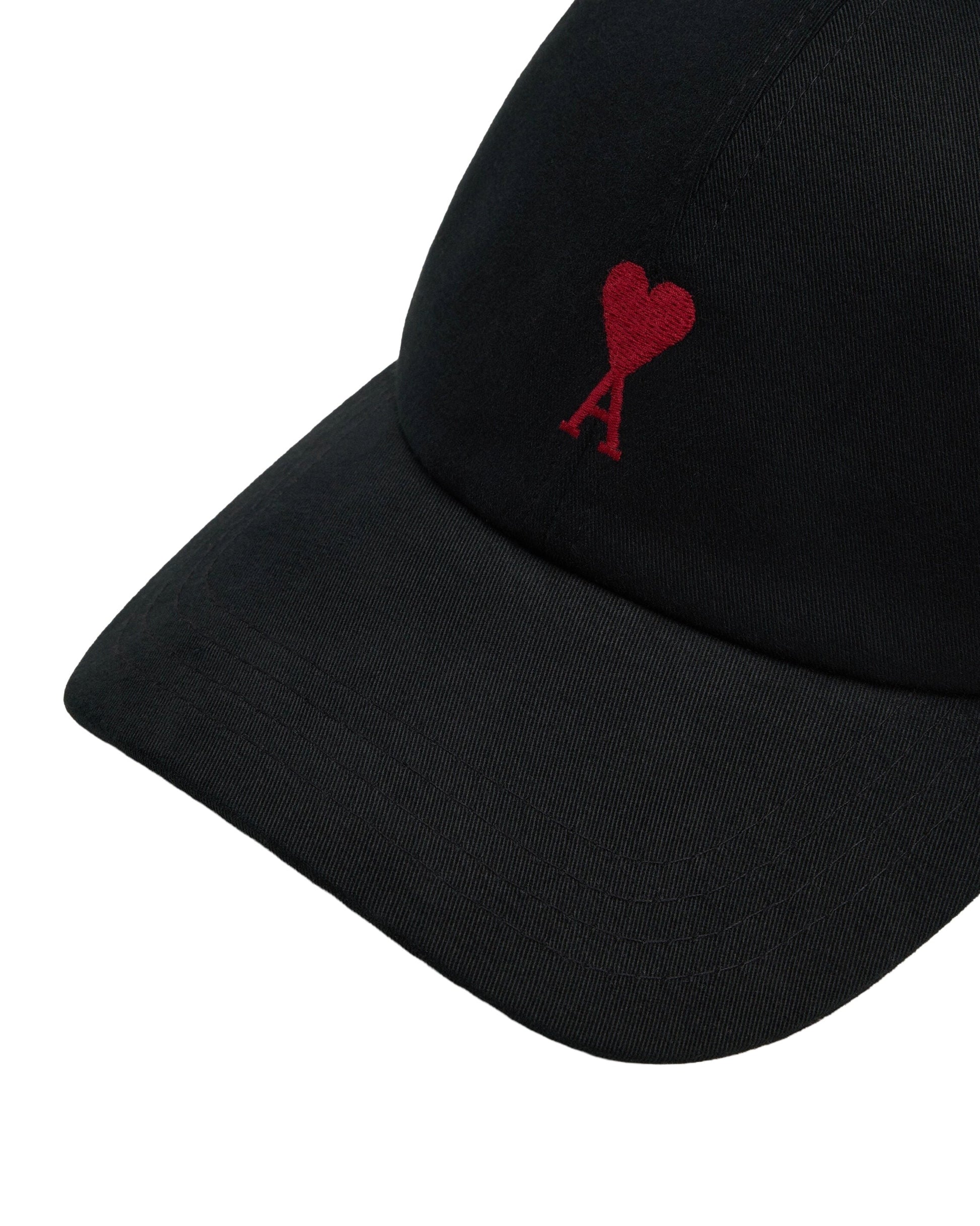 AMI SS26 Cotton Ami De Coeur Embroidery Cap 'Black' BFUCP006-AW0041-001